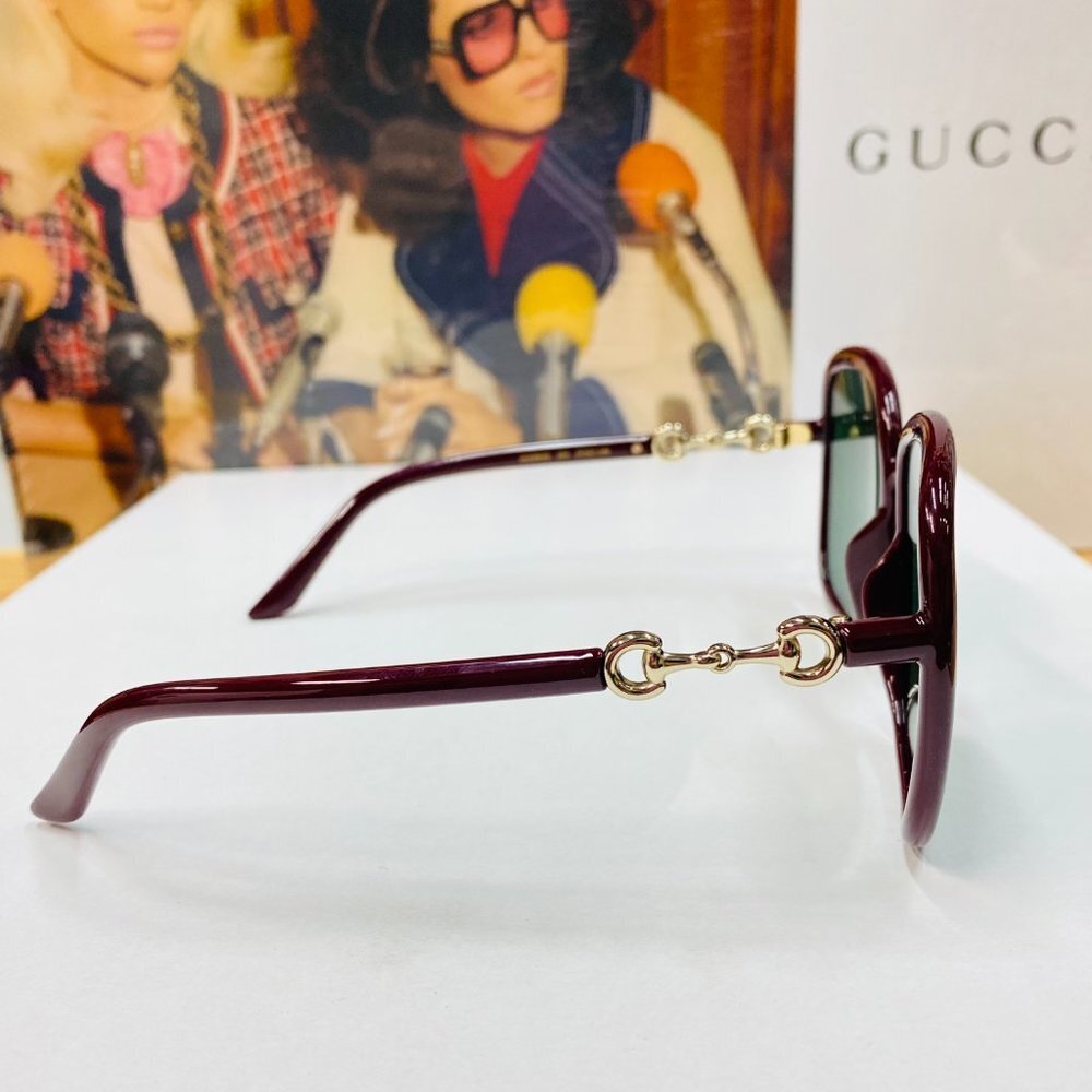 NWT Gucci GG0893S-003 Red Oversized 57mm Sunglasses - Picture 8 of 11